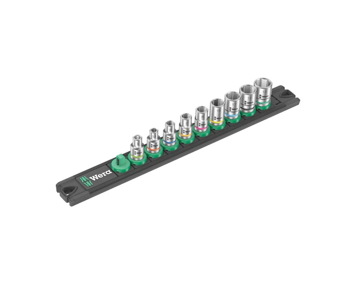 Wera 1/4" Magnetic Socket Rail A 4 Socket Set